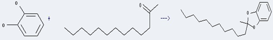 2-Tridecanone can react with benzene-1,2-diol to get 2-methyl-2-undecyl-1,3-benzodioxole